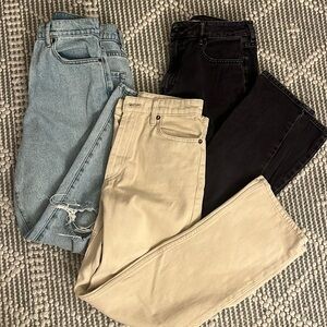 Three pairs of jeans